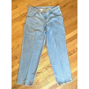 Vtg Brittania‎ Wide Leg Baggy Jeans 35x31 Light Wash 90s